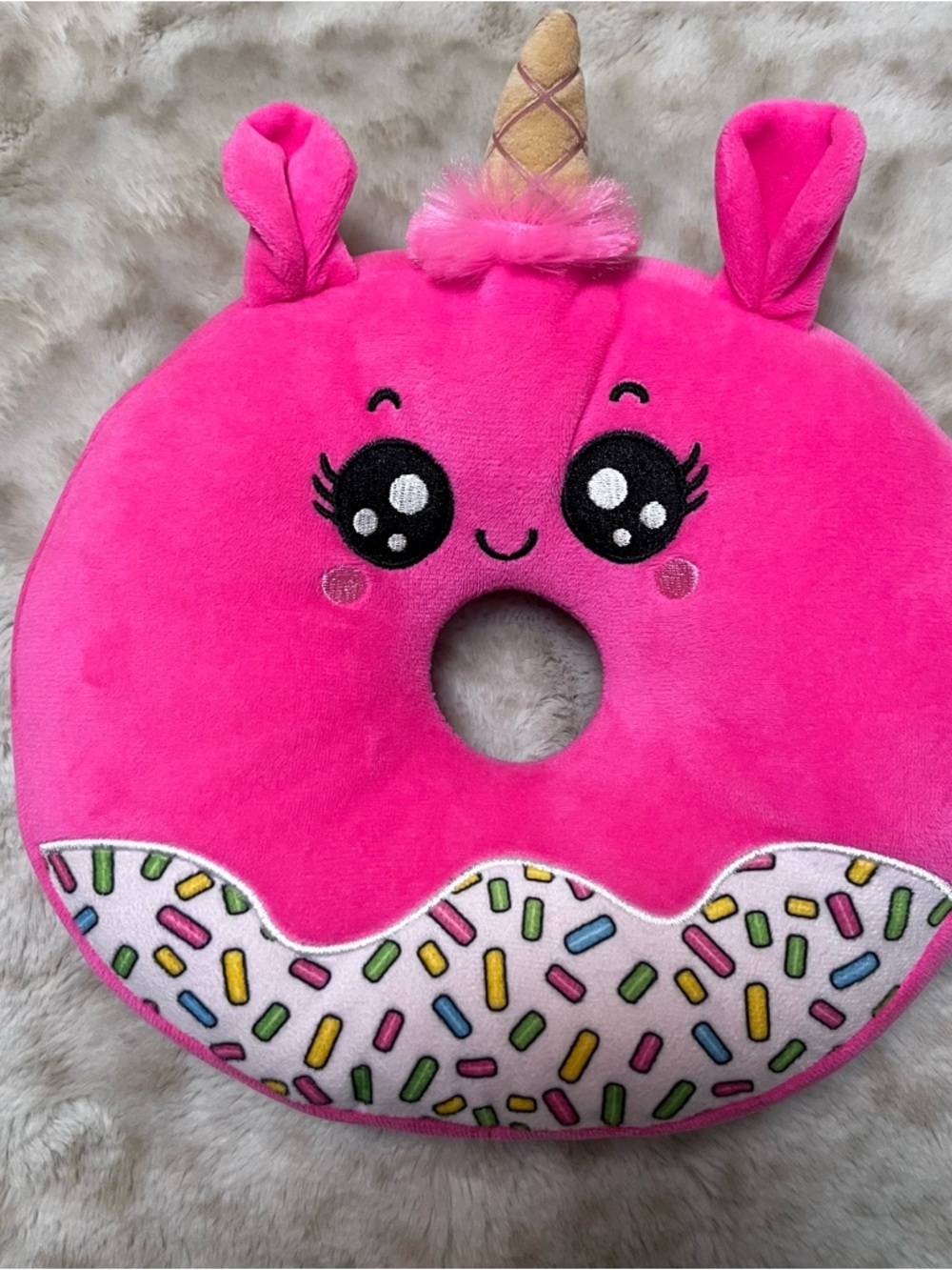 BMI Plush Pals Pink Unicorn Donut w/ Sprinkles